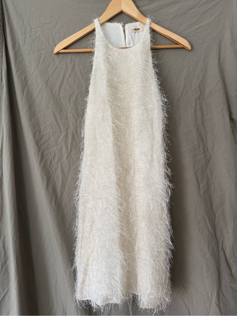 L’Agence white fringe sleeveless mini dress size 2